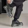 Мода Высокое Качество Мужская Кожаная Обувь Металлическая Панк Обувь Мужские Готические Кроссовки Черные Уличные Ботинки Женские Ботильоны Унисекс Оксфорды