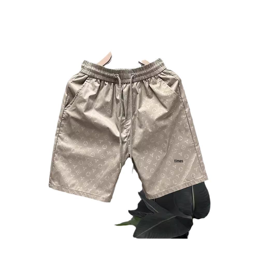 Мужские летние быстросохнущие пляжные шорты из ледяного шелка с принтом - Дышащие, Повседневные, Модные