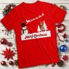 Mens and Womens Merry Christmas Reindeer Snowman Christmas T-Shirt Tee #MC