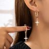 Женские серьги, блестящие серьги-подвески с крестом, подходят для повседневного ношения и отпуска