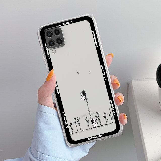 Милый прозрачный чехол с космонавтом для Samsung Galaxy A52 A12 A51 A32 A21s A71 A32 A22 50 A70 A31 A72 5G Чехол для телефона