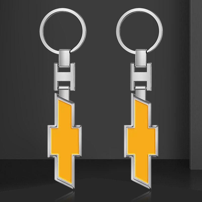 Желто-серебристый металлический брелок-эмблема Chevrolet для моделей Chevrolet