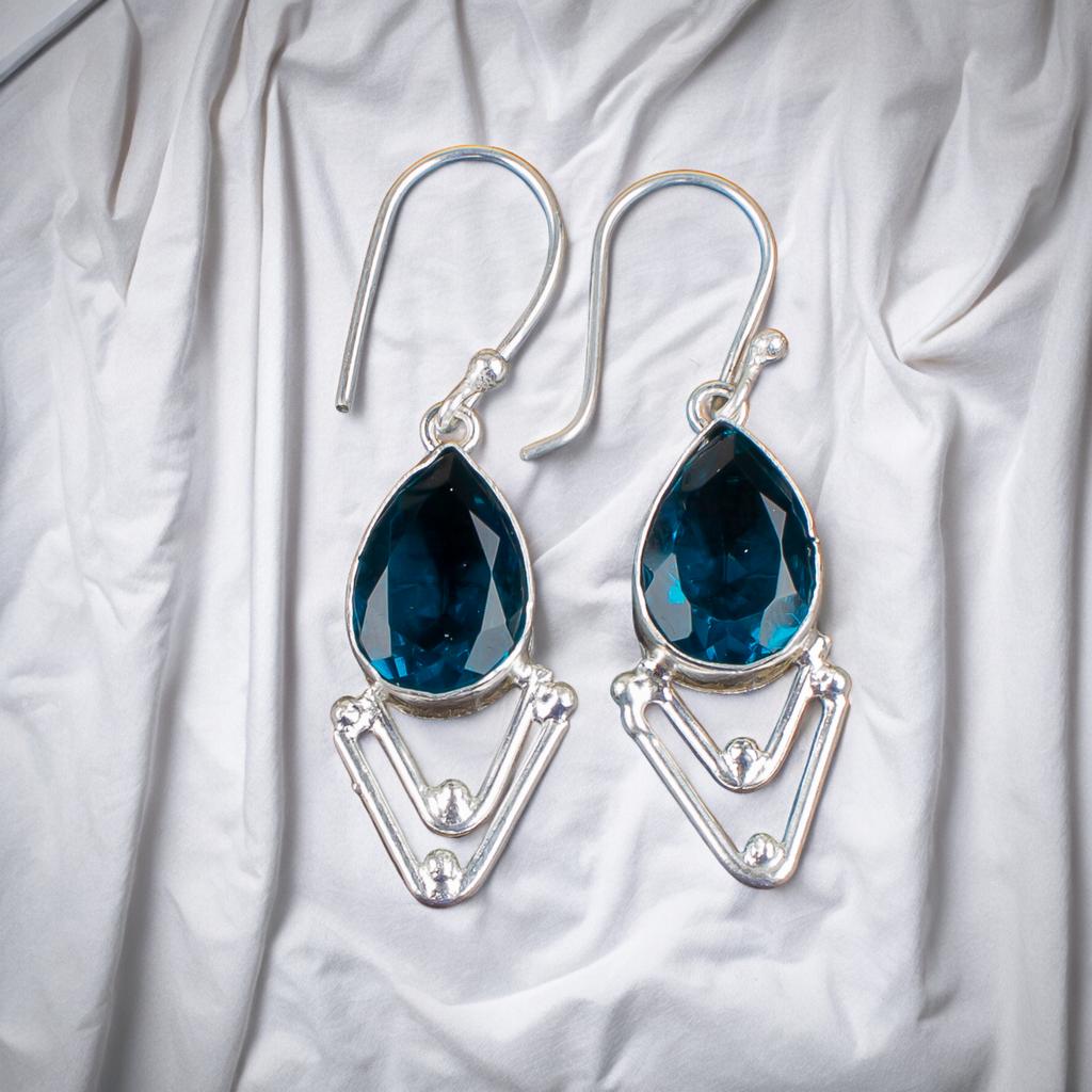 Apatite Gemstone 925 Stamped Silver Ethnic Jewelry Earrings For Anniversary Gift EE-39-12