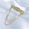 Xiaoxiangfeng Double Ring Brooch, High-End Female Anti-Light Pin, Light Luxury Niche Design, High-End Corsage Accessories