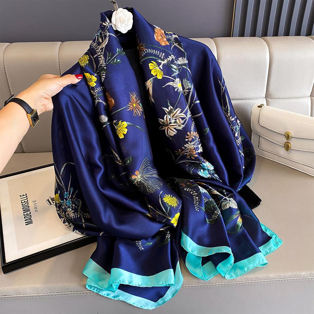 Женские 180*90 см модные красивые мягкие шелковые шарфы женские женские шаль хиджаб накидка платок бандана кашне пляжное парео