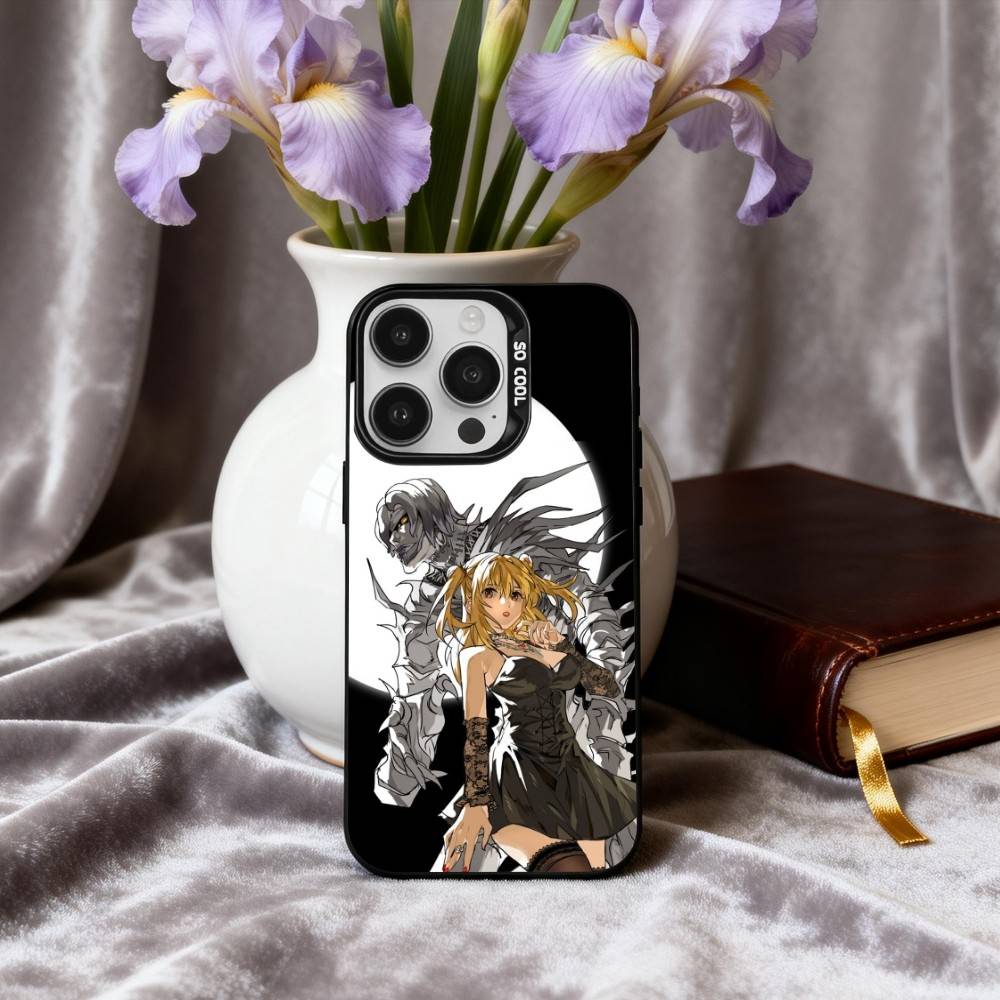 Чехол для телефона M-Misa D-Death-H N-Note-E для iPhone 17, 16, 15, 14, 13, 12, 11 Plus, Pro Max Черный Конфетный Посеребренный Чехол