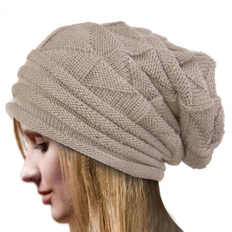 Winter Knitted Hat for Women Baggy Slouchy Beanie Hats Outdoor Warm Cap Bonnet Female Snow Skiing Warm Woolen Caps