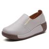 Women Platform Loafers Black Casual Leather Shoes Lady Thick Sole Height Increase Shake Shoes