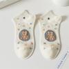 Female Spring and Summer Thin Fashionable New Cute Cartoon Bear Socks