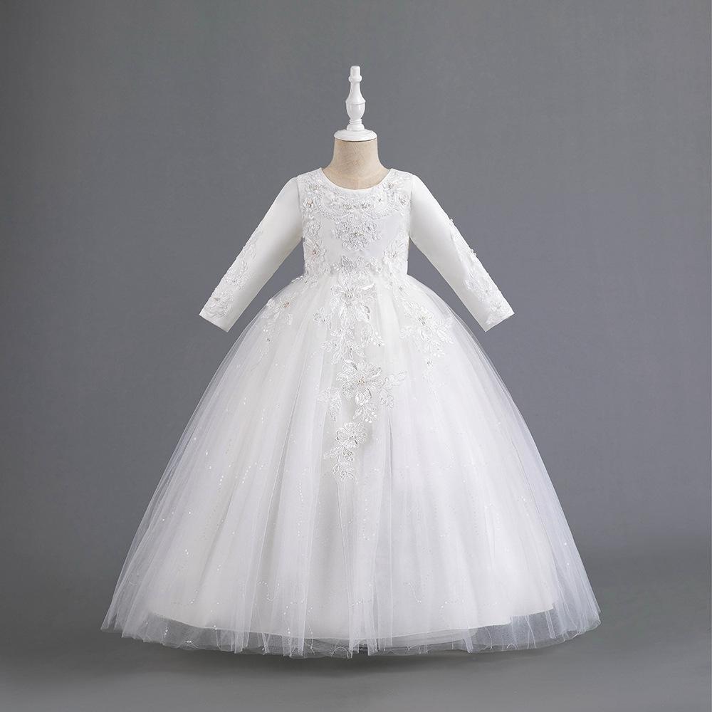 Весенние сетчатые платья-принцессы для девочек - Пышные юбки и официальные свадебные наряды для детей от маленького до среднего размера
