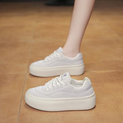 Кроссовки на шнуровке из вулканизированной стали, осенние женские белые парусиновые кроссовки для студентов с круглым носком на плоской подошве, повседневные, для бега на открытом воздухе, Zapatillas