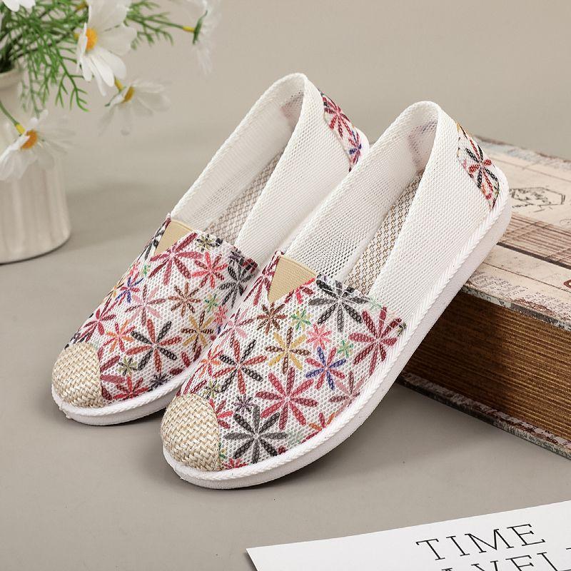 Summer New Lazy Shoes with Cloth Shoes Breathable Mesh Shoes Versatile and Lightweight Canvas Shoes