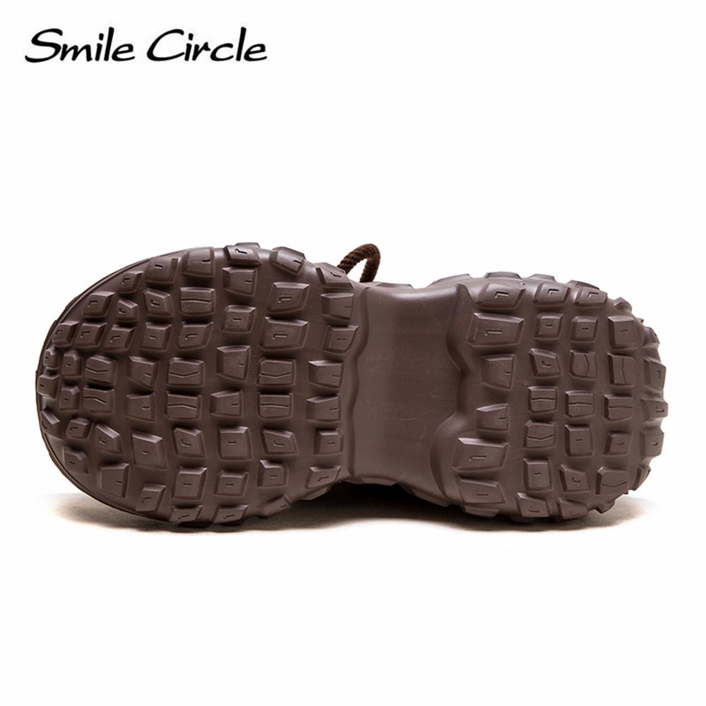 Женские кроссовки из натуральной кожи с круглым носком и толстой подошвой, удобная модная повседневная обувь