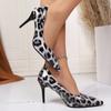 Женские туфли-лодочки на высоком каблуке 2025 Новые Остроносые Роскошные Одинарные Туфли Элегантные Офисные Каблуки Женские Сексуальные Леопардовый Принт Женские Туфли на Высоком Каблуке