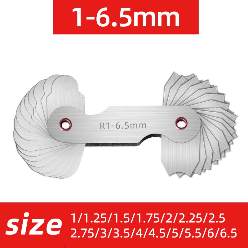 Радиусный шаблон R калибр R1-6,5 7-14,5 15-25 26-80 радиусный калибр пластина галтель наружный внутренний вогнутый выпуклый Измерительные инструменты