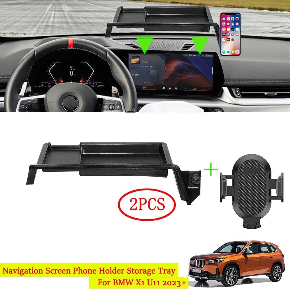 Для BMW X1 U11 2023 2024 автомобильный навигационный экран держатель мобильного телефона органайзер лоток для хранения автомобильные аксессуары