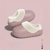 Waterproof Cotton Slippers for Women, Outdoor Wear, Closed Heel, Detachable, Winter Indoor Home Thick-Soled Non-Slip Warm Cotton Shoes for Men
