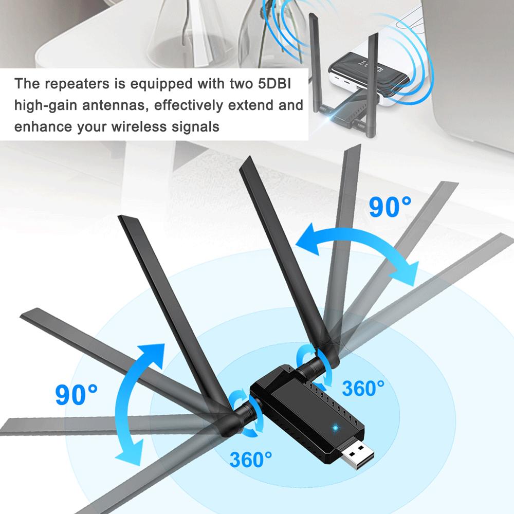 USB 300Mbps 2.4G Wireless Repeaters WIFI Expander Signals Boosters Enhancer Home Indoor Wireless