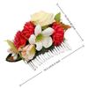 Versatile Plate Hair Romantic Flower Hair Comb Vintage Metal Bridal Hair Accessories Fabric Retro Rose Bridesmaid Headwear Women