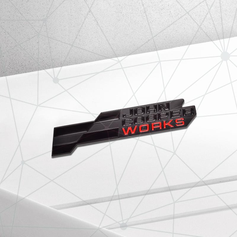 3D Auto Metal 2025 JCW Grille Badge Car Rear Trunk Emblem Sticker Decor For Mini Cooper S F66 F65 F67 Aceman Clubman U25 J01 J05