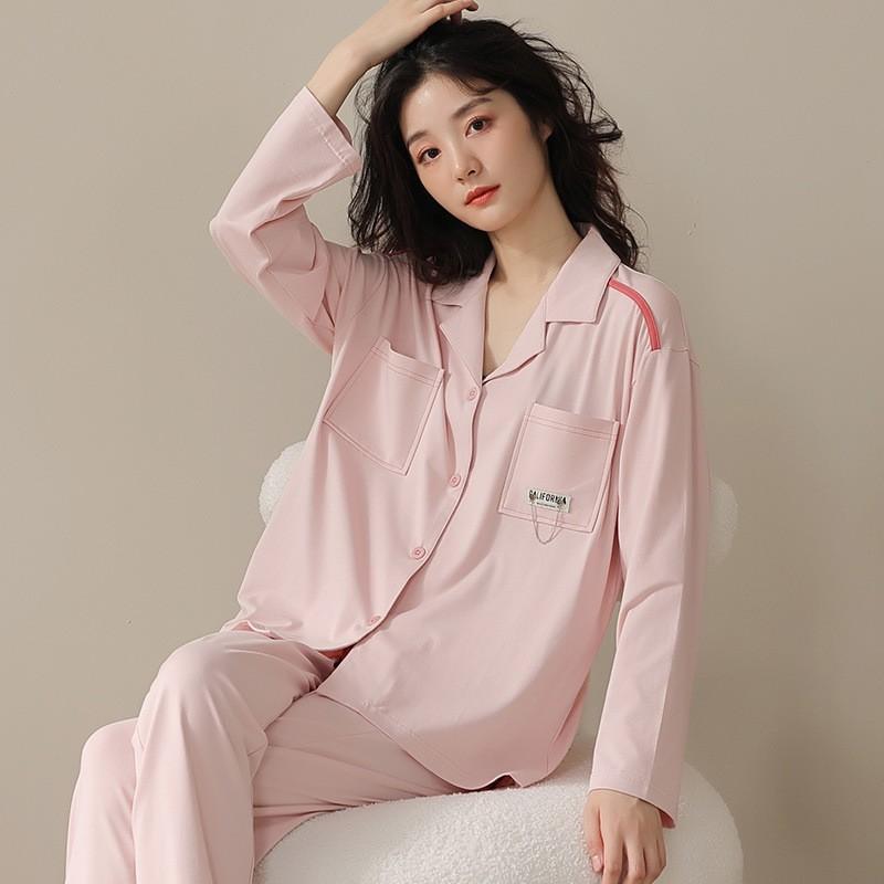 Women's Cardigan Long-sleeved Long Pants Cotton Pajamas Homewear   New Women's Cute Cartoon Comfortable Suit Can Be Worn Outside