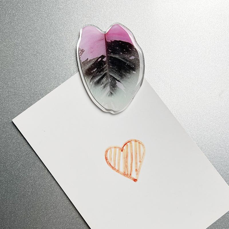 1 шт. Домашний декор Магнитный патч Магниты на холодильник Тропический Для напоминаний Креативный Симуляция Растение Лист-образный Акриловый Дрип