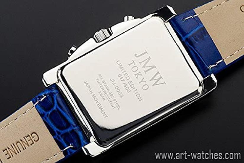 Square Watch White Blue Watch Square Rectangular Chronograph Limited Model Seiko Quartz Leather Band Genuine Leather Business Simple Popular Day Gift