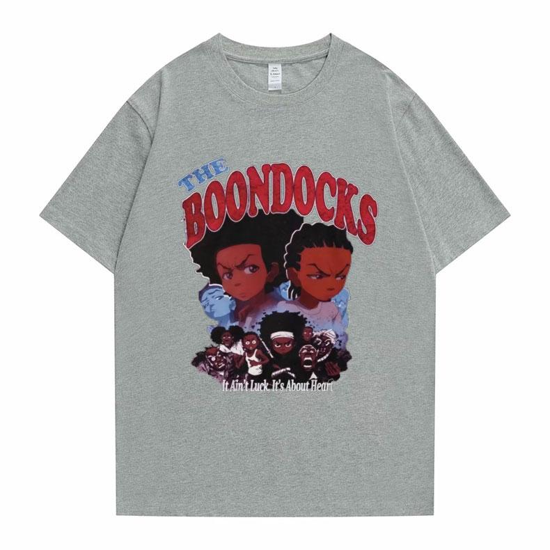 Новая футболка с принтом The Boondocks Хьюи и Райли, мужская/женская, повседневная модная футболка, смешная мужская хлопковая футболка, футболка с коротким рукавом, хип-хоп футболка