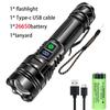 Super Long Range Tactical Torch High Power LED Flashlight USB Rechargeable Strong Light Lamp Outdoor Portable Lantern Waterproof