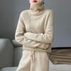 Women's Warm High-Neck Wool Sweater: Thick, Loose, Casual Base Layer for Autumn/Winter