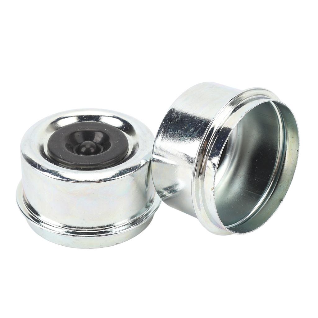2.44in OD Trailer Axle Dust Cap with Rubber Plugs Trailer Bearing Grease Caps for Boat Trailer Wheel Hub 5,200‑6,000 Lb