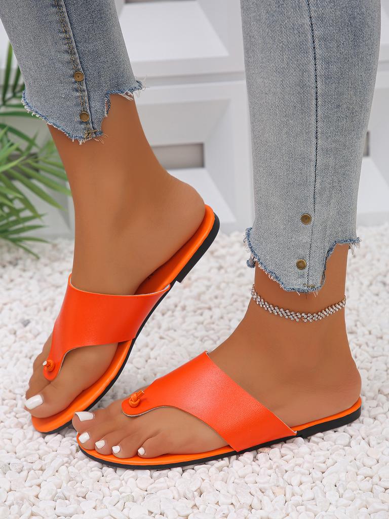 Large Size Women's Flip-flops Shoes 2025 Summer New Flat-bottomed Comfortable Beach Cool Slippers Women