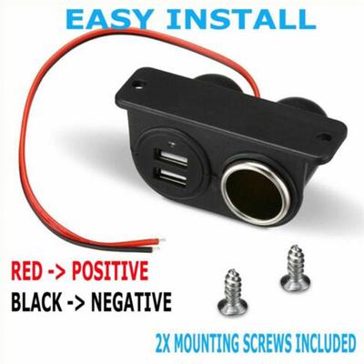 USB-порты, разъем постоянного тока 5 В, 3,1 А, двойной USB-встроенный автомобильный адаптер для кемпера, прикуриватель, зарядное устройство с несколькими разъемами, автомобильный аксессуар