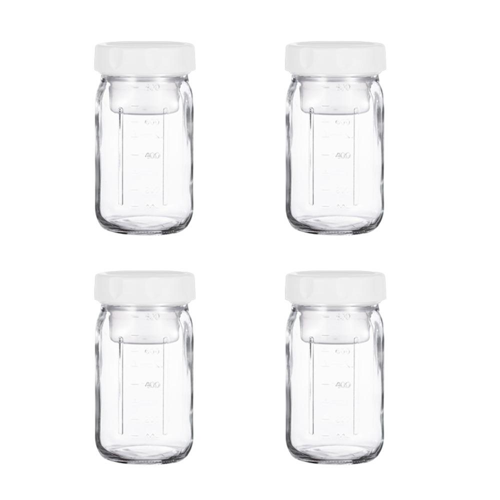 4 Pack 32 Oz Glass Salad Jars Built-in Sauce Cup with Scale Marking Mason Jars Wet and Dry Separation Leak-proof Oatmeal Cup