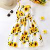 Платье без рукавов с принтом подсолнухов для девочек 7-14 лет, повседневное, без рукавов