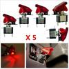 5Pcs 12V 20A Blue LED Light Rocker Toggle Switch SPST ON/OFF Car Truck Boat