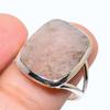 Natural Morganite Rough Gemstone 925 Solid Sterling Silver Gift Ring S.9.5 Q1v10