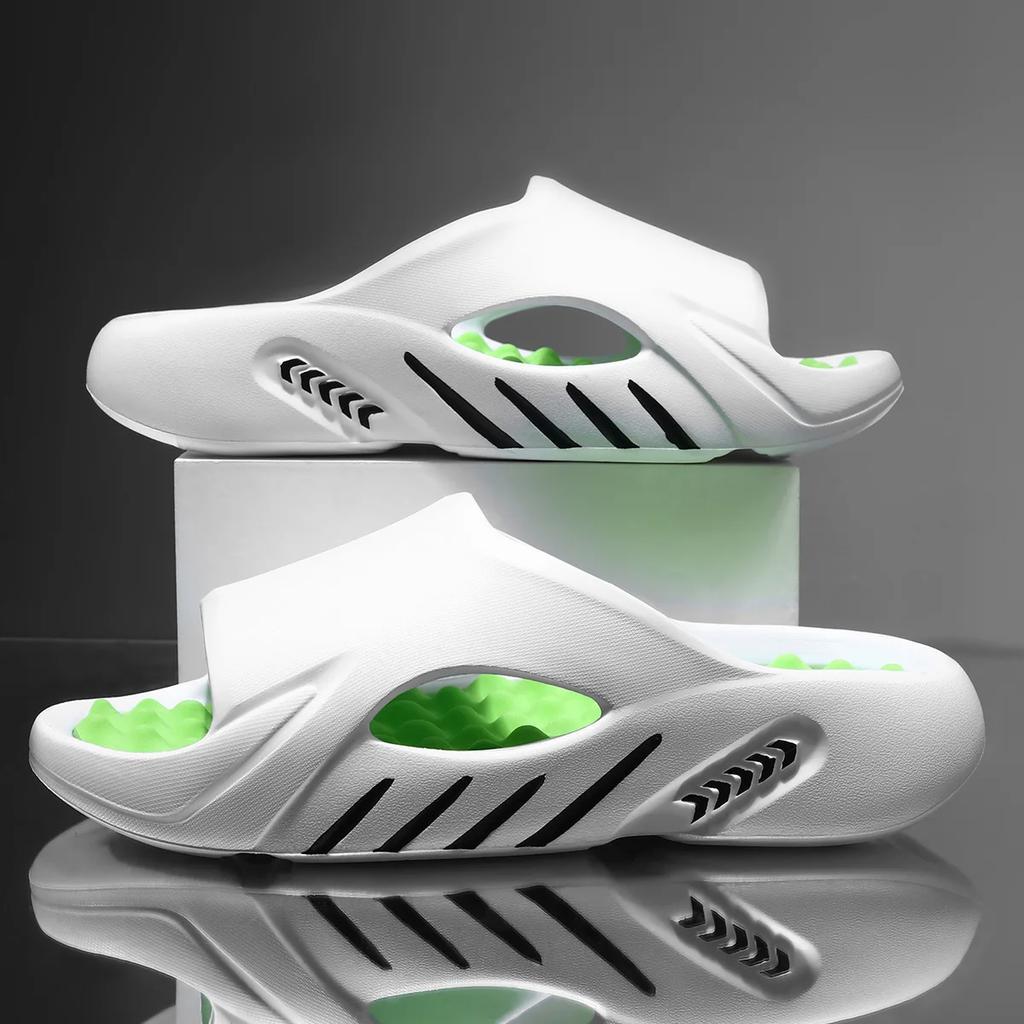 Модные мужские шлепанцы Летние уличные модные противоскользящие пляжные сандалии Платформа Тренд Пара Домашние тапочки для ванной Сандалии на толстой подошве