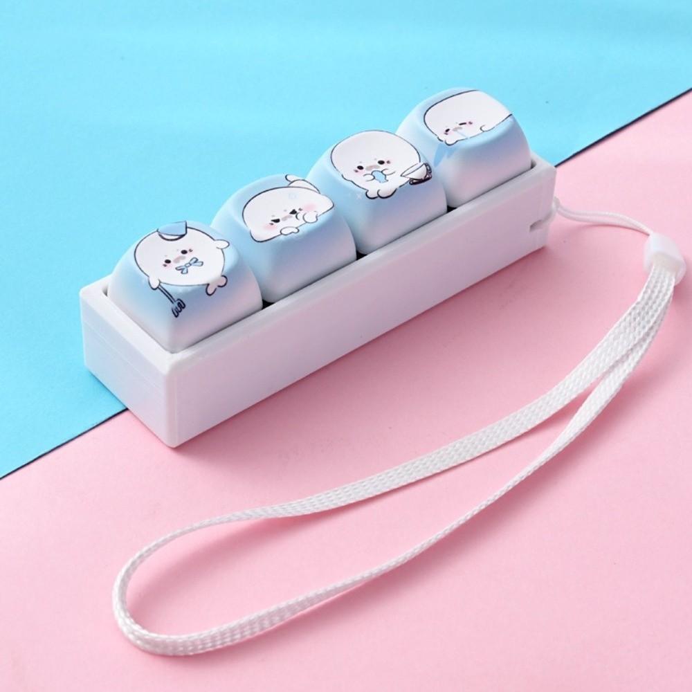 Mini Keycap Keycap Fidget Keychain 4 Keys Finger Button Press Toy Keychain Gift for Children