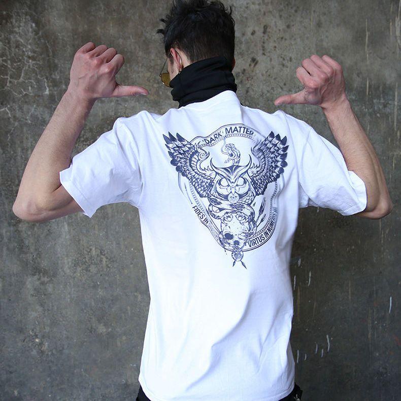 Летняя новая модная мужская футболка с короткими рукавами из чистого хлопка, мужская модная брендовая свободная футболка с короткими рукавами из Instagram для мужчин