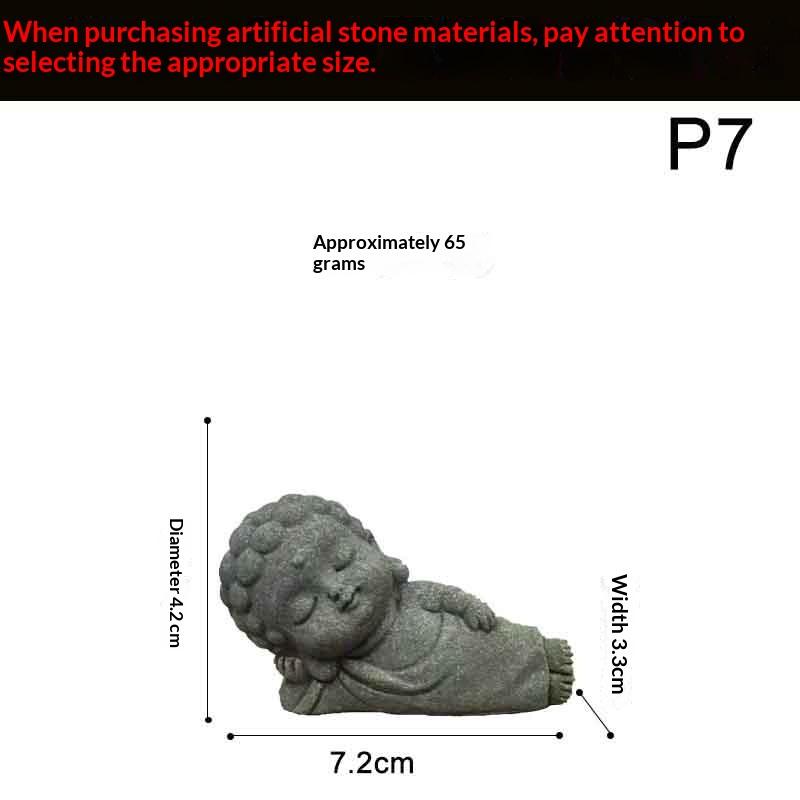 Статуя Будды в китайском стиле, милые фигурки маленьких монахов, ландшафтный дизайн с мхом для аквариума, дзен, восточная эстетика, украшение для сада