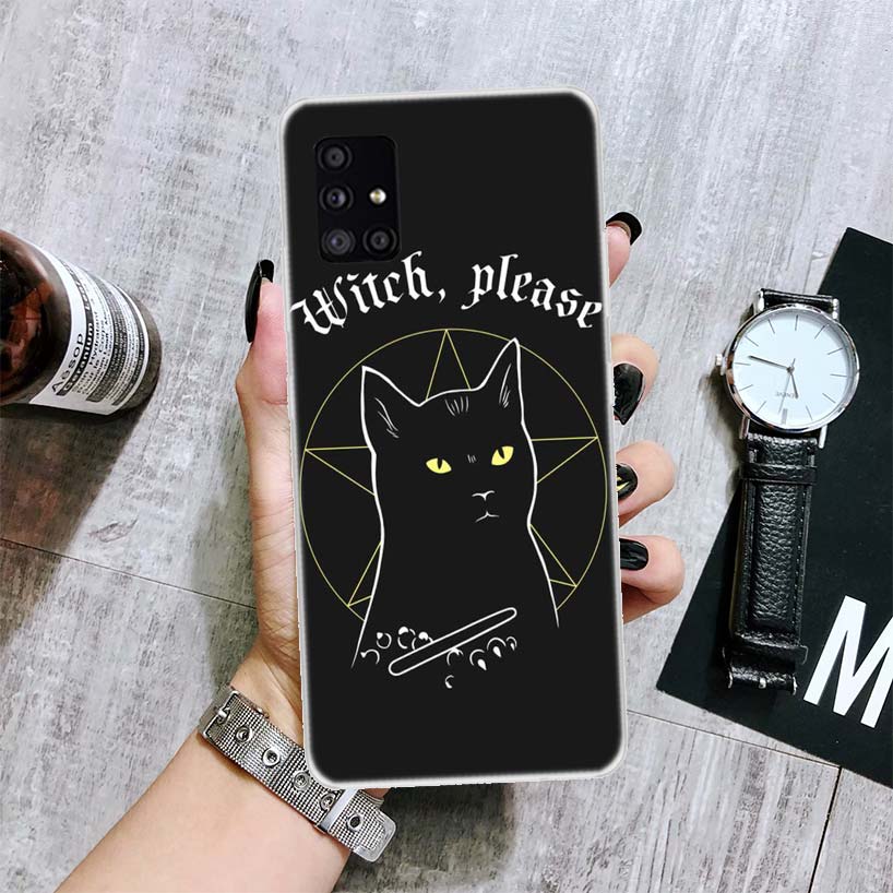 Красочный милый чехол для телефона с ведьмой и котом для Samsung Galaxy A52 A53 A12 A13 A22 A23 A32 A33 A72 A73 A42 A02S A03S 5G A50S, чехол Co