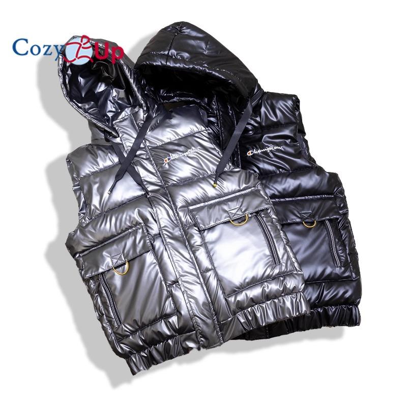 Cozy Up Мужской жилет-пуховик с капюшоном, мягкий жилет из софтшелла, толстая верхняя одежда, жилет для путешествий, пешего туризма