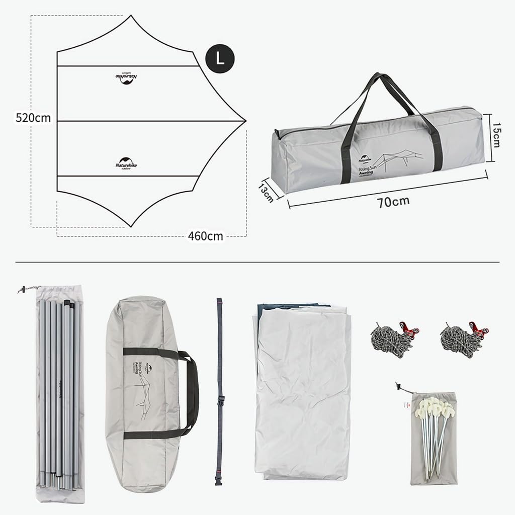 Naturehike Кемпинговый брезентовый водонепроницаемый легкий тент, тент, коврик для кемпинга с сумкой для хранения, водонепроницаемый шестигранный козырек от солнца, уличный козырек от солнца для кемпинга