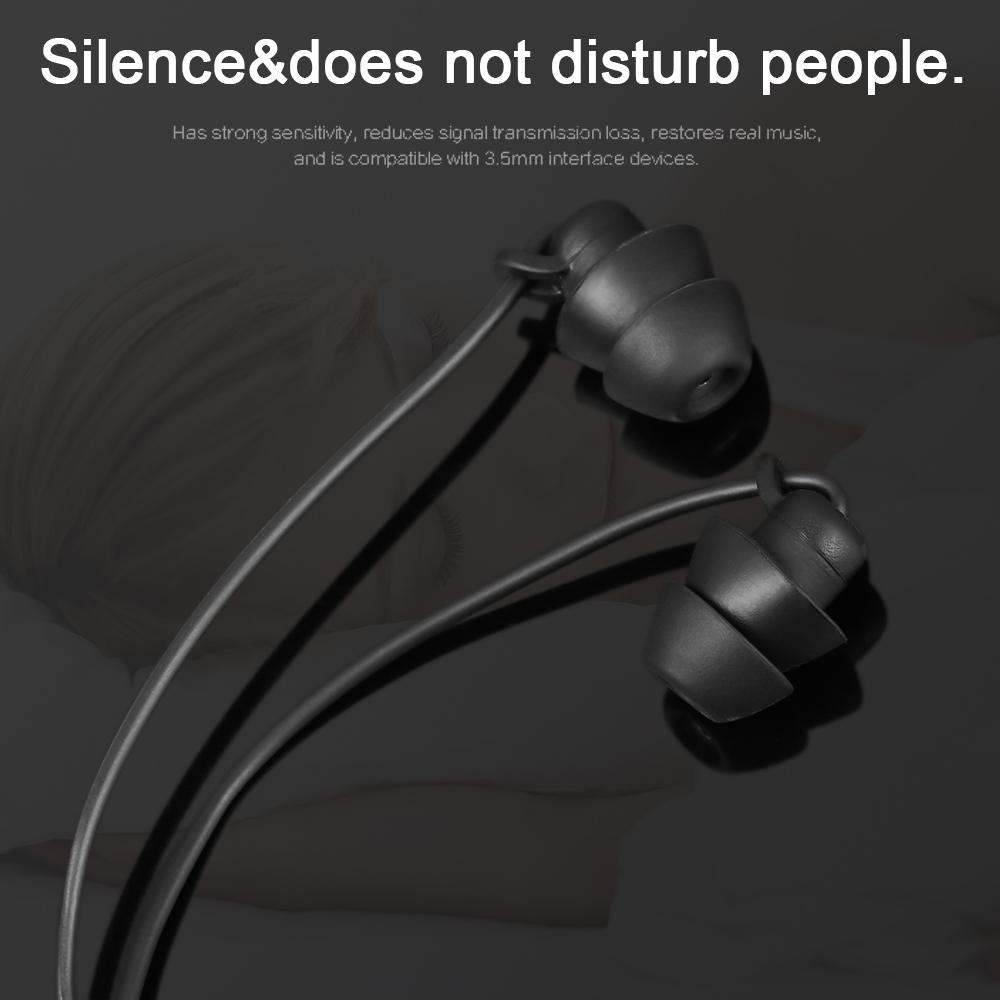 3.5mm Silica Gel Noise Reduction Earphones In-Ear Headset Sleep Headphones Noise Reduction