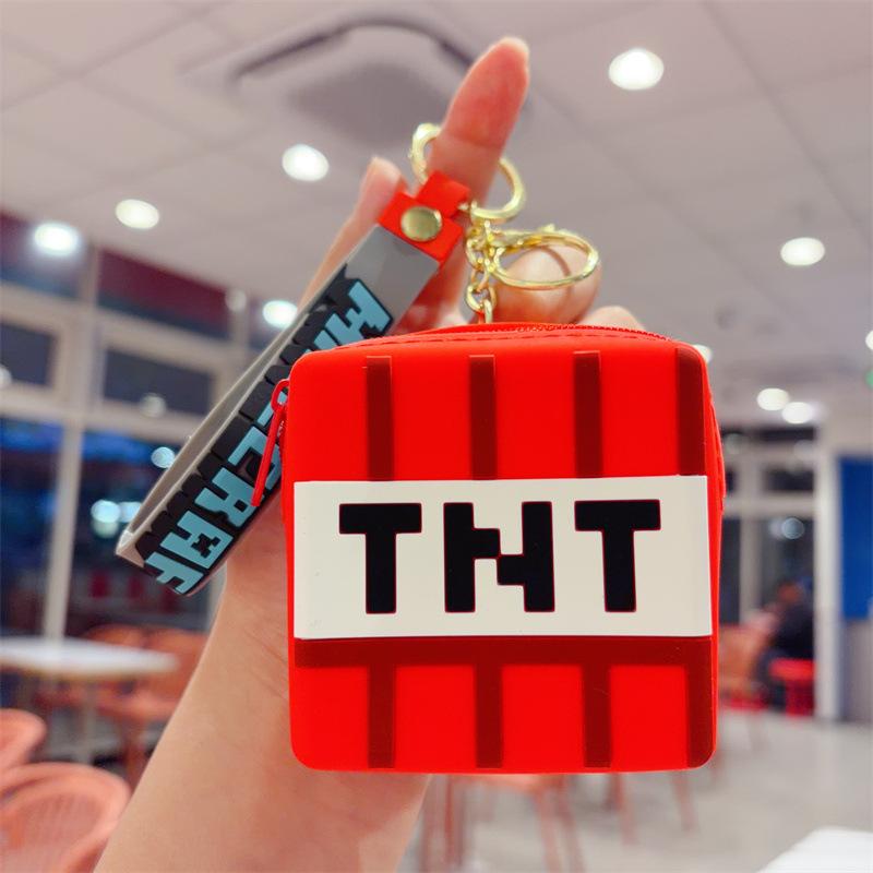 Квадратная силиконовая сумка-брелок Minecraft Детская сумка для хранения Кошелек для мелочи Детские студенческие маленькие подарки