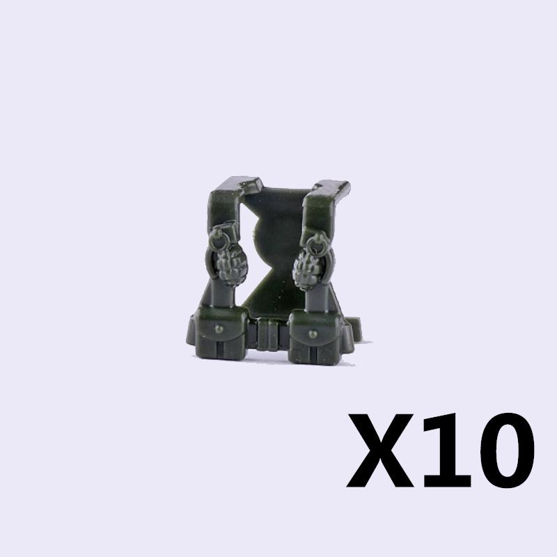 MOC Военная Фигурка Аксессуары Строительные Блоки Альфа Шлем SWAT Жилет Рюкзак Наколенники Оборудование Ночного Видения Кубики Игрушка K017