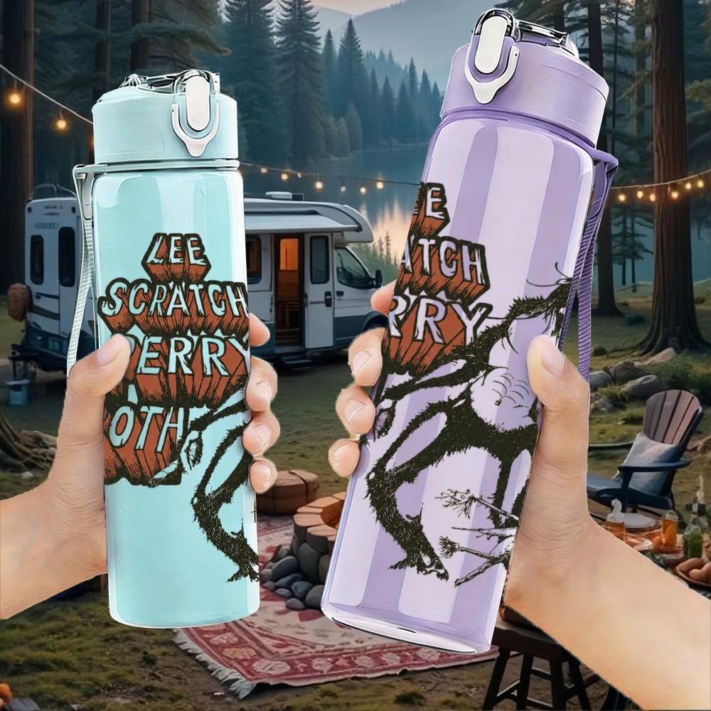1PC Vintage Lady Sketch 750ml sports water bottle leakproof straw lid outdoor office home