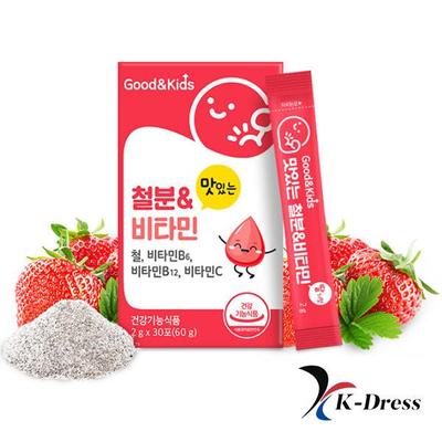 Good & Kids Delicious Kids Железо и витамины со вкусом клубники, 30 пакетиков, 1 коробка