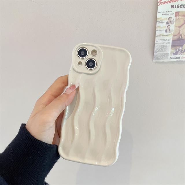 Роскошный чехол для телефона с гальваническим волнистым узором для Iphone 14 13 11 12pro Max 14 Plus, однотонный защитный чехол для камеры, мягкий чехол из ТПУ